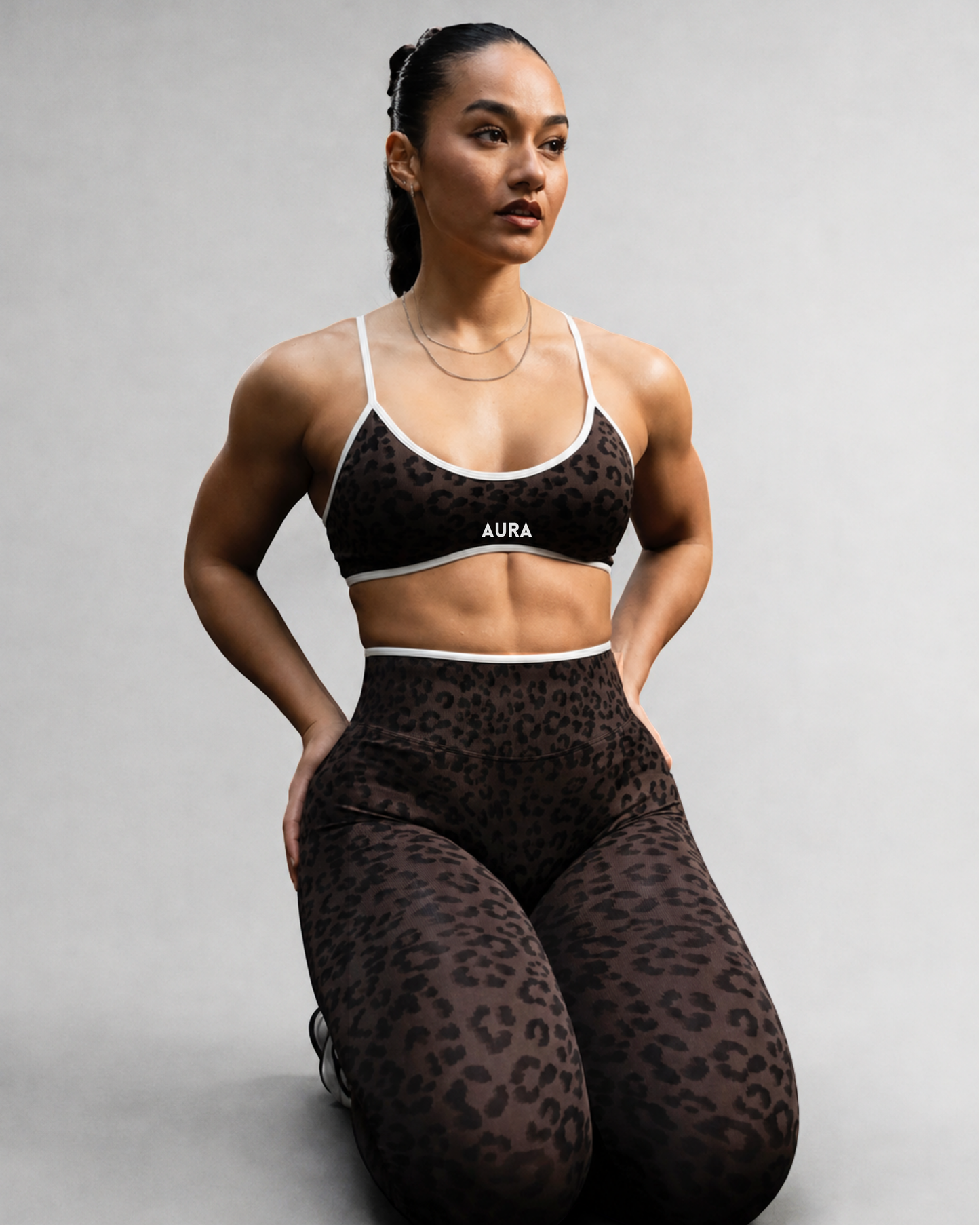 AURA LEOPARD barna szett